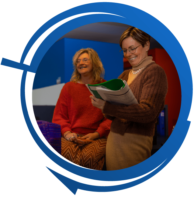 Collega's met vragenlijst